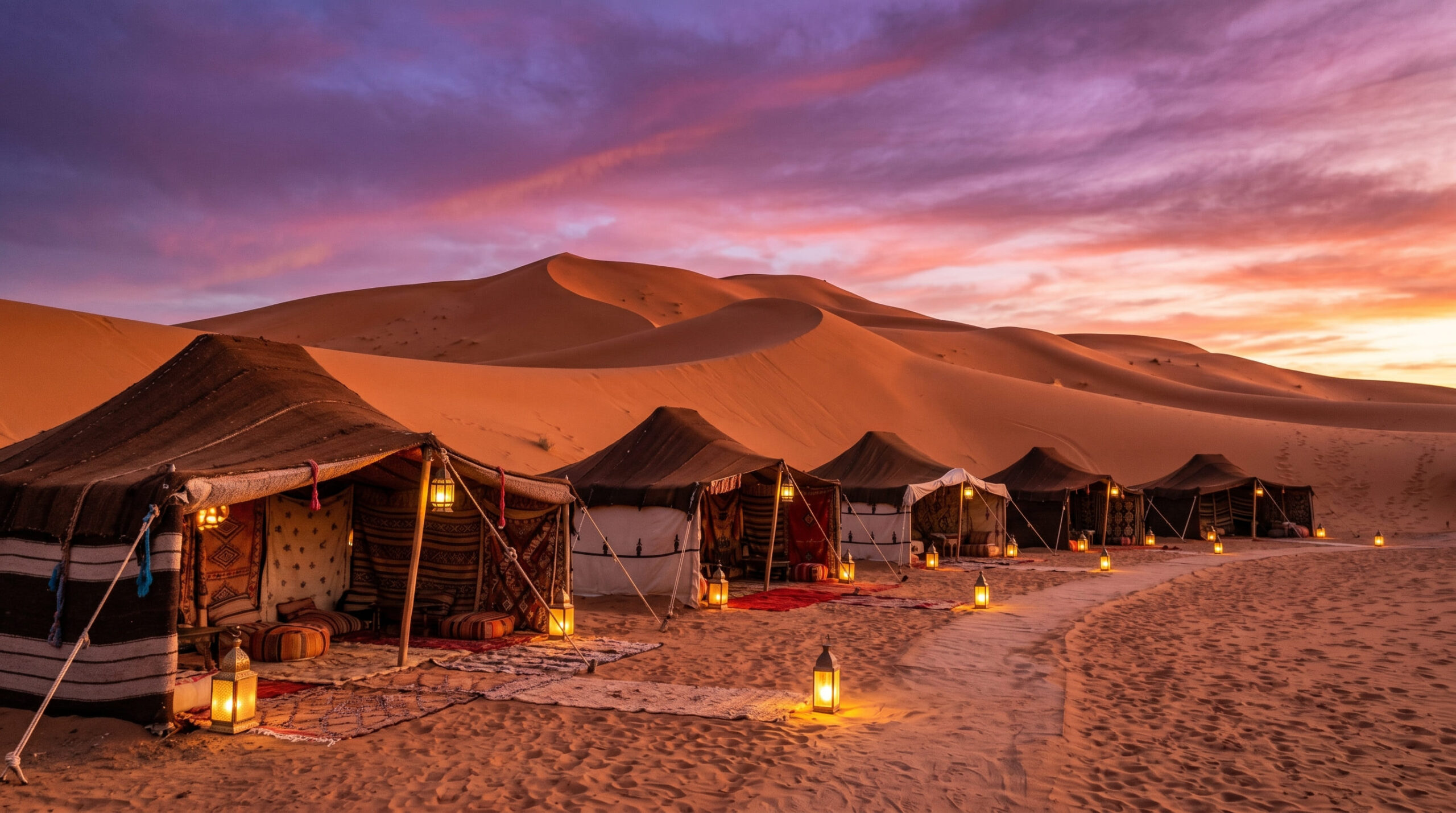 Noche en el Desierto del Sáhara: Campamento  en Merzouga